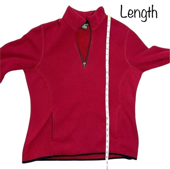 Eddie Bauer 2000’S Red 1/2 Zip Fleece Pullover Cozy Sweatshirt Size Small - Picture 14 of 16